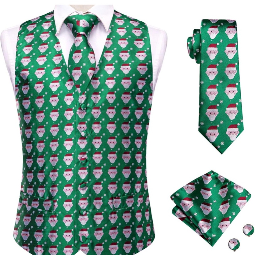 Festive Green and Red Holiday Ties